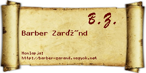 Barber Zaránd névjegykártya